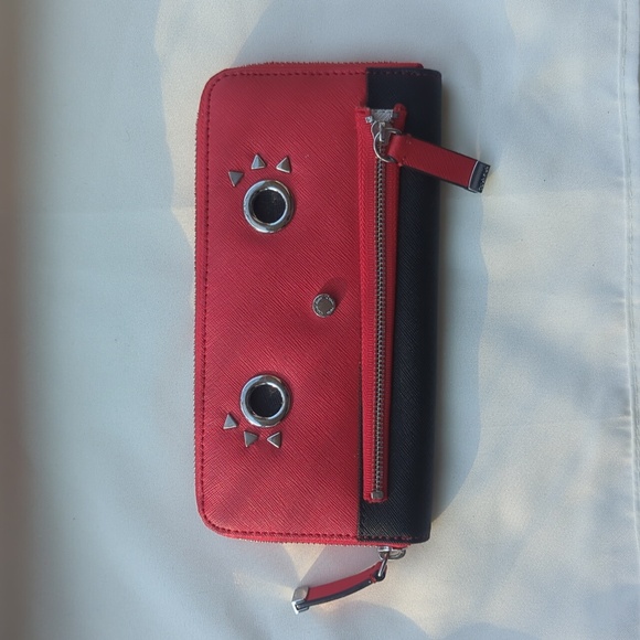 Calvin Klein Handbags - Calvin Klein Robot wallet red + black zip around